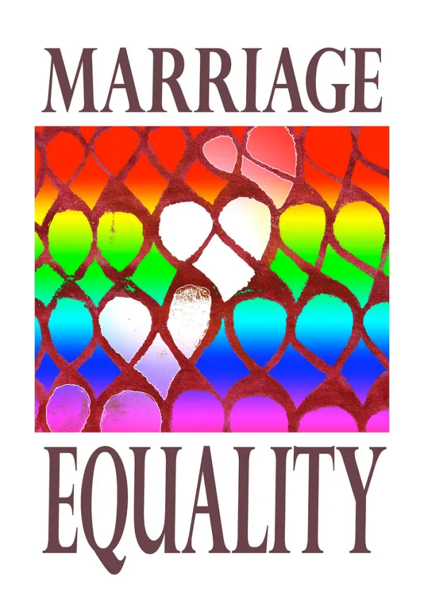 marriage equality logo symbol : rainbow hearts united, reposted for torbakhopper
